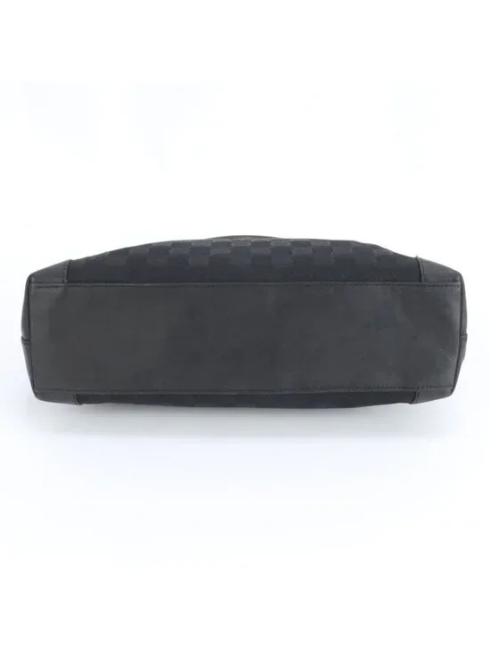 Gucci GG Canvas Leather Tote Shoulder Hand Black Rue - Picture 7 of 11